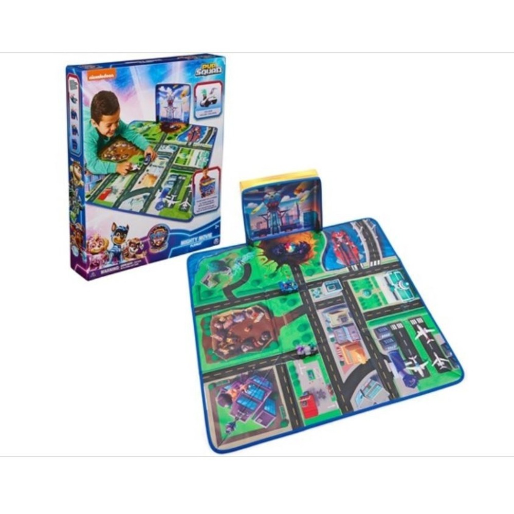 Paw Patrol The Mighty Movie Pup Squad Play Mat Storage Cube Chase & Vee Pups Car